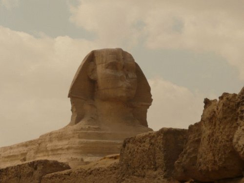 Foto Pyramiden Gizeh: Die Groe Sphinx im Viertelprofil