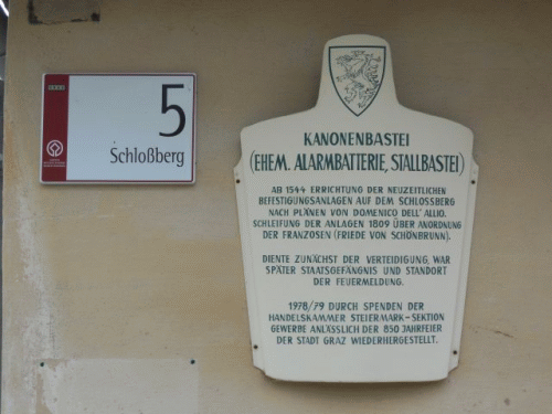 Photo bastion Graz : inscription 1