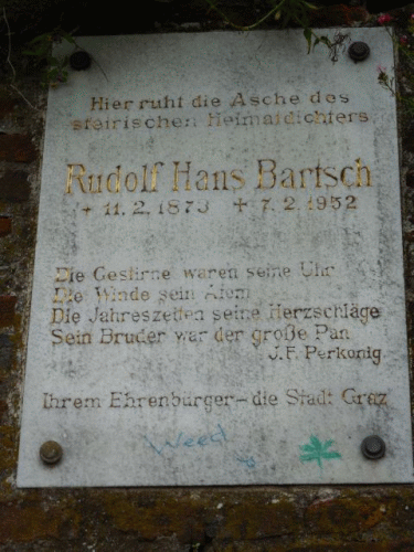 Photo bastion Graz : inscription Rudolf Hans Bartsch