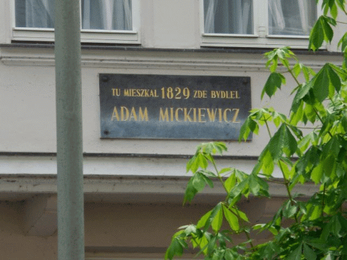 Foto Karlovy Vary: Inschrift Mickiewicz-Haus