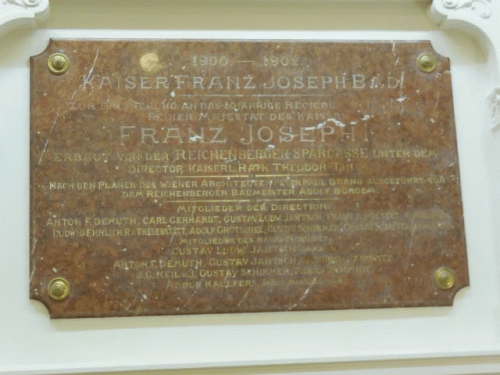 Foto Liberec: Inschrift Kaiser-Franz-Joseph-Bad