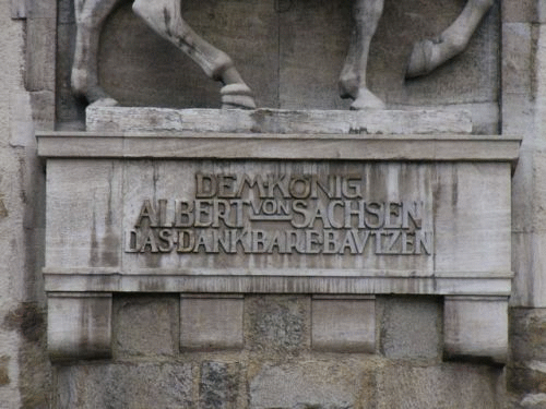 Foto Bautzen: Inschrift Knig Albert von Sachsen