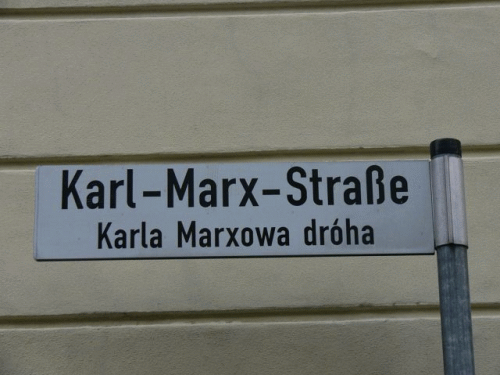 Foto Bautzen: Straenschild Karl-Marx-Strae