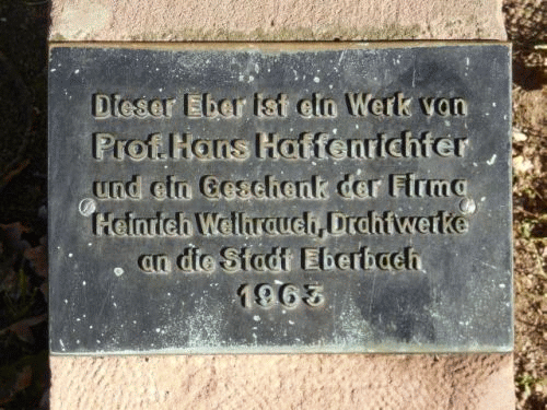 Foto Eberbach: Inschrift geschenkter Eber