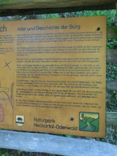 Foto Burg Eberbach: touristische Informationstafel rechts