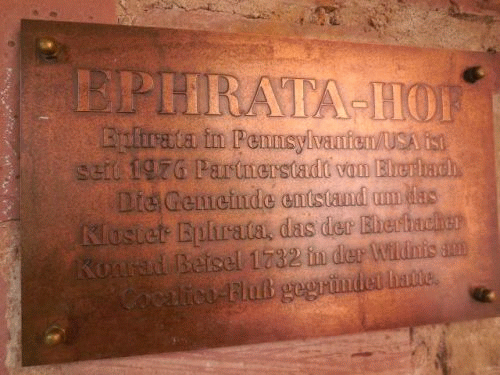 Foto Eberbach: Inschrift Ephrata-Hof