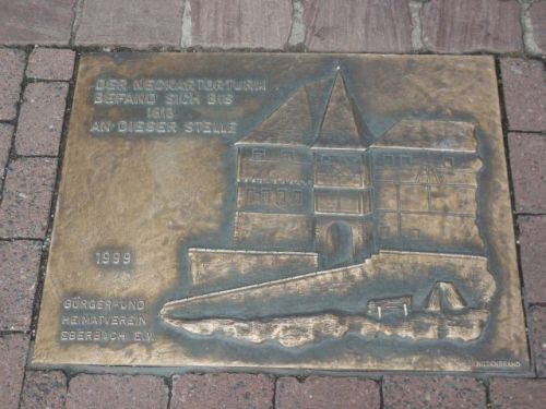 Foto Eberbach: Inschrift ehemaliger Neckartorturm