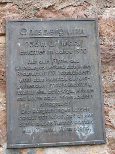 Foto Eberbach: Inschrift Ohrsbergturm