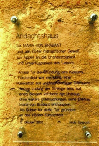 Foto: Maria von Brabant Inschrift