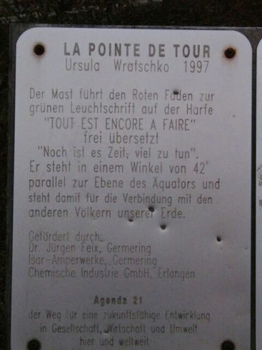 Inschrift: La pointe de tour