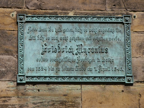 Photo inscription Gotha : hommage à Frédéric Myconius