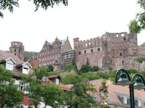 Photo Heidelberg : Le château vu du Marché aux blés