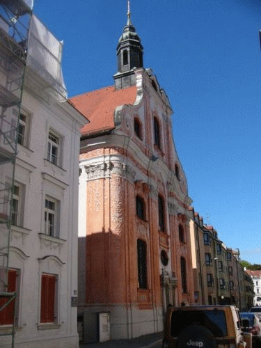 Photo Asam church in Ingolstadt: main street-front façade