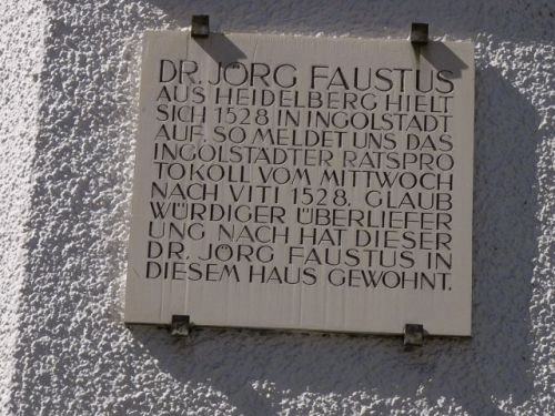 Photo in Ingolstadt: inscription for Dr. Faustus