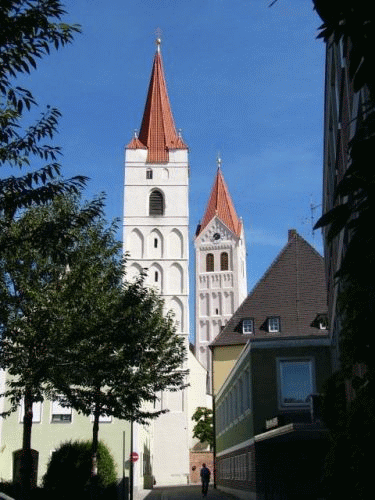 Foto Moosburg: Turm der Johanniskirche und des Kastulusmnsters