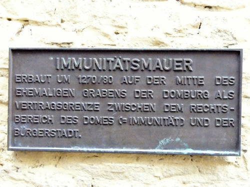 Photo Mnster: Inscription on the medieval immunity wall