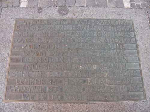 Photo: Munich plaque on the floor, for Georg Elser