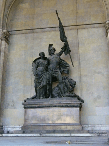 Foto Feldherrnhalle Monaco di Baviera, statua a destra