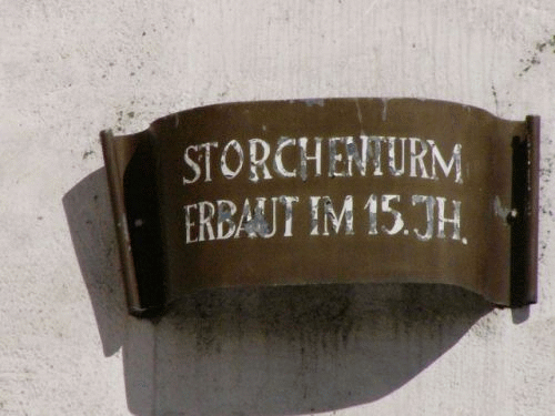 Foto Nittenau: Vordere Inschrift am Storchenturm
