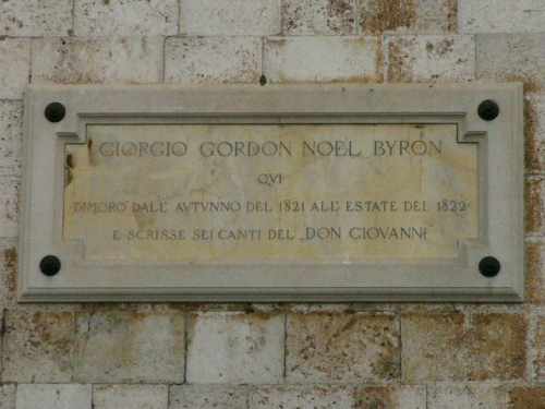 Foto Pisa: Inschrift an Lord Byrons Wohnsitz