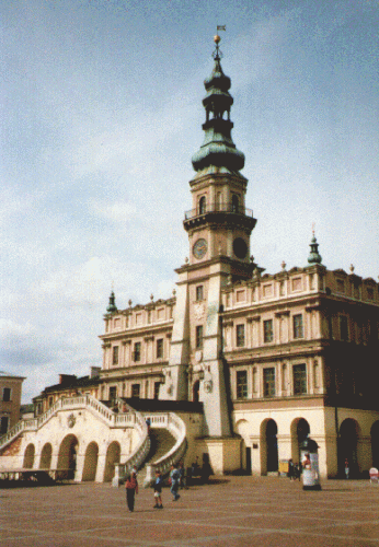 Photo Zamosc: city hall, central marketplace